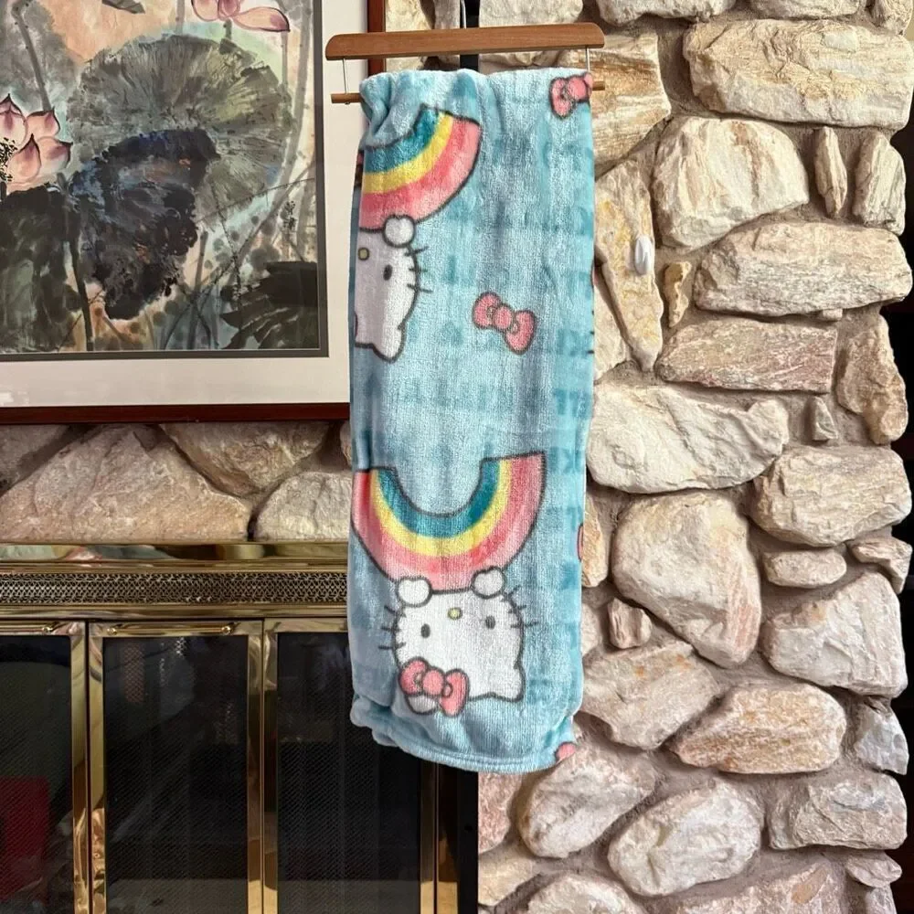 hello Kitty rainbow throw blanket -smaller size.